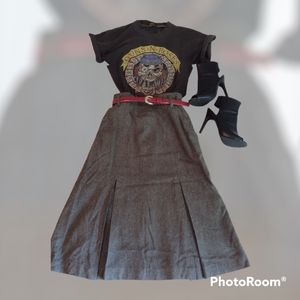 Vintage Pleated Wool Skirt